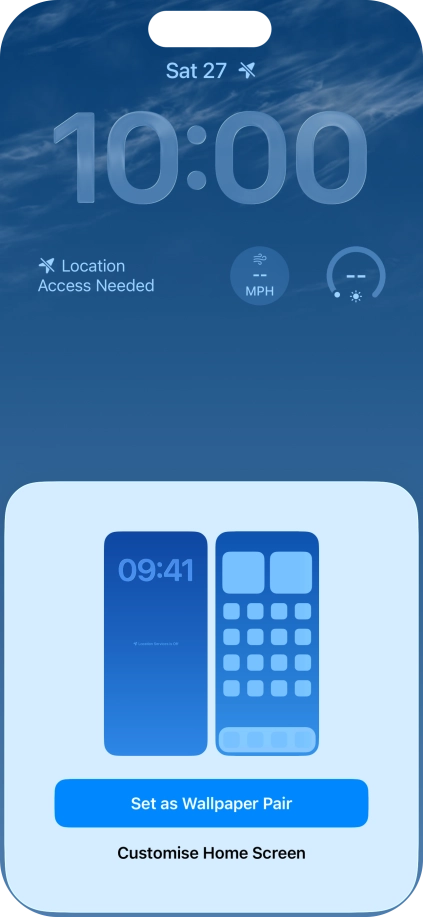 To use the same colour theme on the home screen, press Set as Wallpaper Pair. To use the same colour theme on the home screen, press Set as Wallpaper Pair.