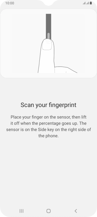 Follow the instructions on the screen to create the phone lock code using your fingerprint.