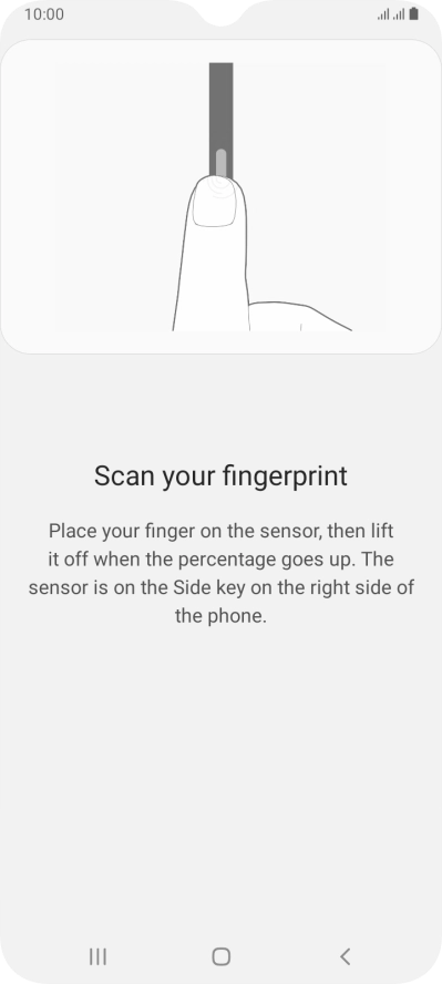 Follow the instructions on the screen to create the phone lock code using your fingerprint.