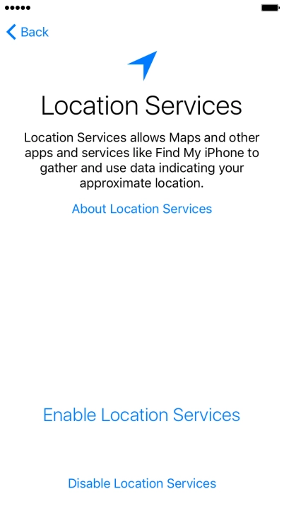 Press Enable Location Services to turn on the function.