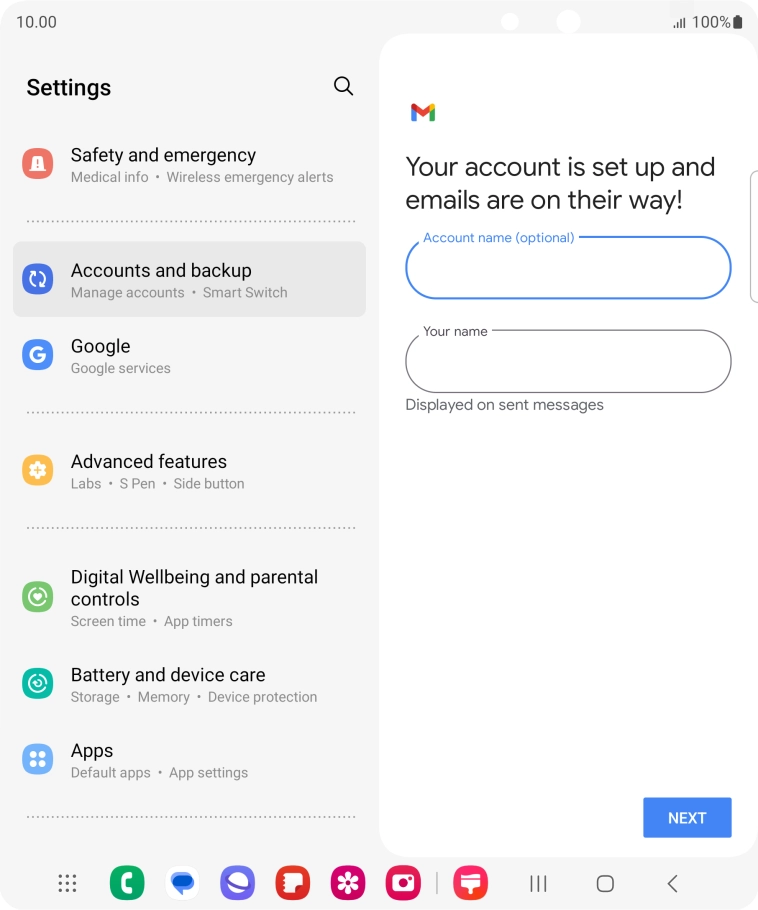 Press the field below 