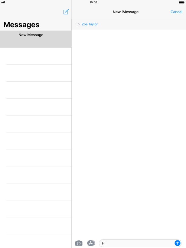Press the send icon. Press the send icon.