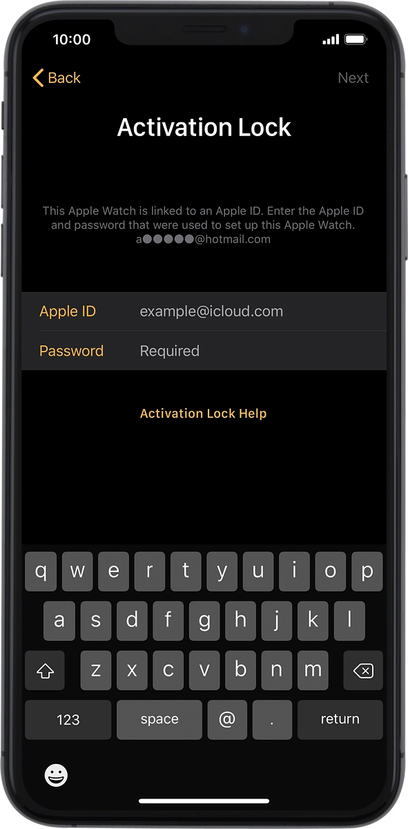 On your phone: Press the field next to 