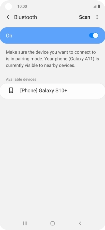 Press the required Bluetooth device and follow the instructions on the screen to pair the device with your phone. Press the required Bluetooth device and follow the instructions on the screen to pair the device with your phone.