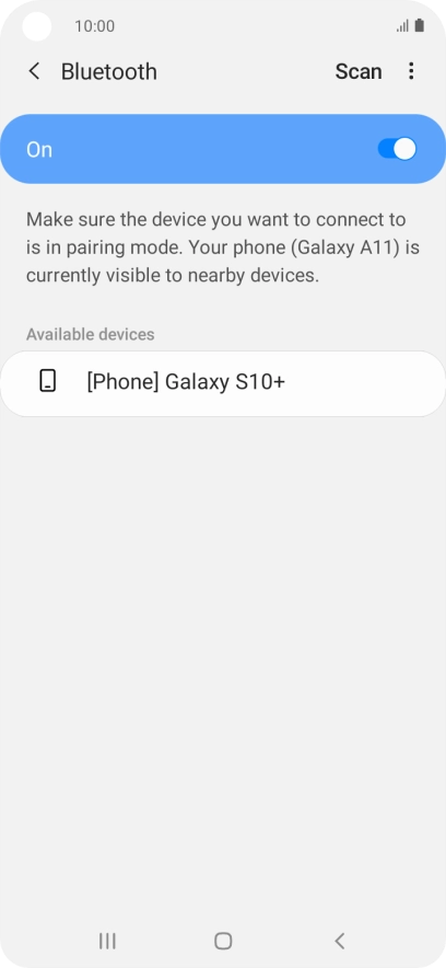 Press the required Bluetooth device and follow the instructions on the screen to pair the device with your phone. Press the required Bluetooth device and follow the instructions on the screen to pair the device with your phone.