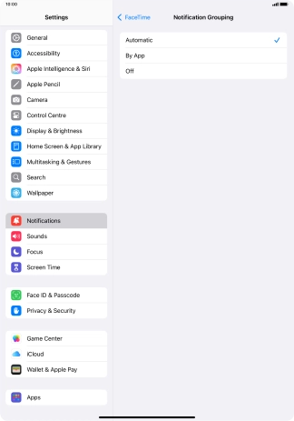 Press the required setting. Press the required setting.