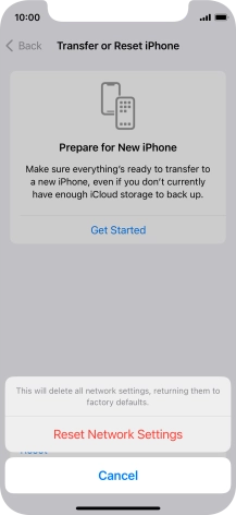 Press Reset Network Settings.