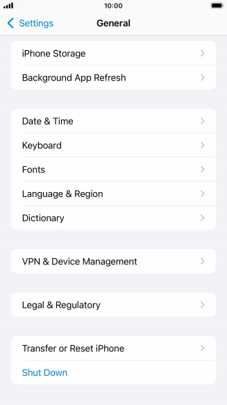 Press Transfer or Reset iPhone.