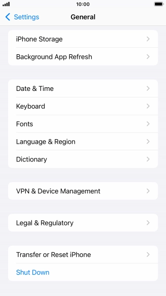 Press Transfer or Reset iPhone.