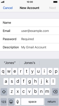 Press Email and key in your email address.