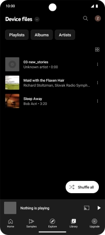 Press the required audio file. Press the required audio file.