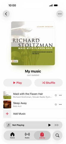 Go to the required category or playlist and press the required audio file.