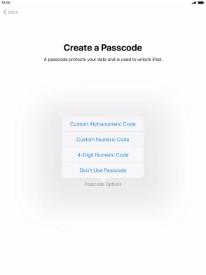 Follow the instructions on the screen to turn on use of lock code or press Don't Use Passcode. Follow the instructions on the screen to turn on use of lock code or press Don't Use Passcode.