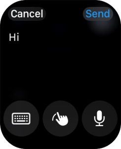 Press the microphone icon and record the message.