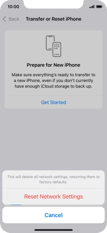 Press Reset Network Settings.