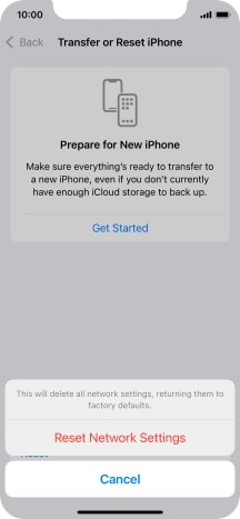 Press Reset Network Settings.