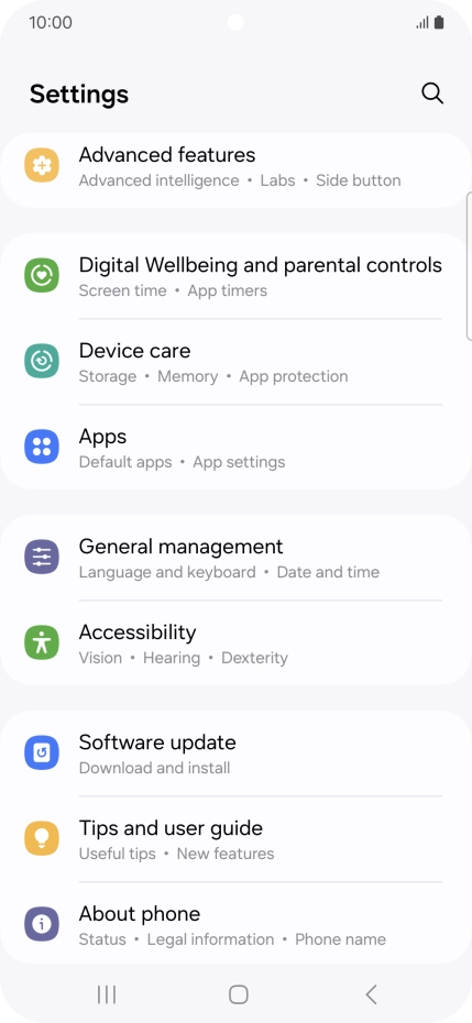 Press Software update.