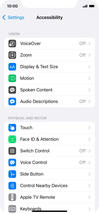 Press the required category below 