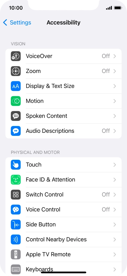 Press the required category below 