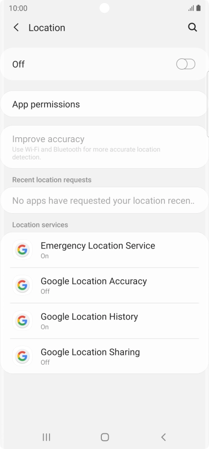 Press the indicator to turn the function on or off.