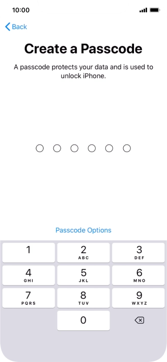 Press Passcode Options.
