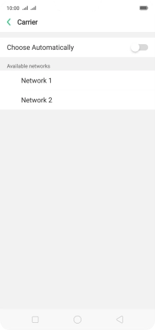 Press the required network.