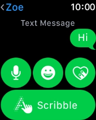 Press the microphone icon and follow the instructions on the screen to record and send the message.