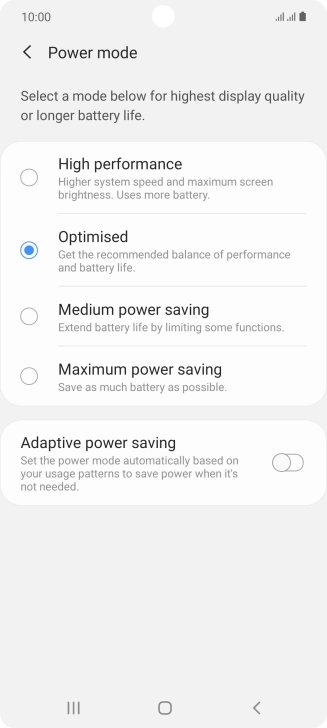 Press the required power method.