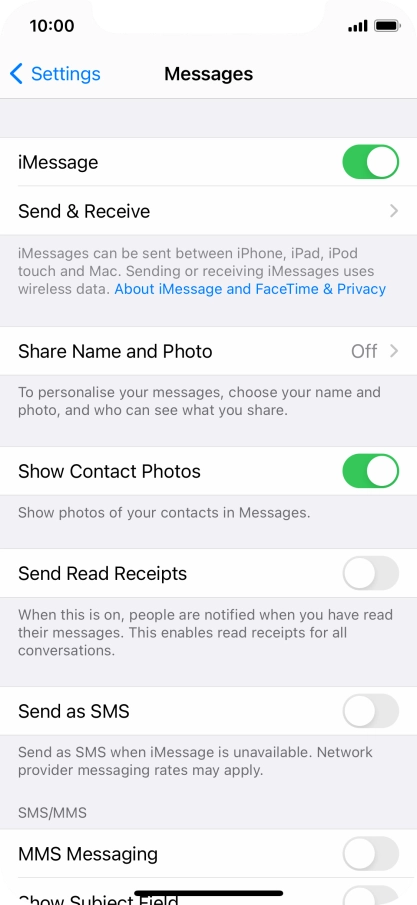 Press the indicator next to 