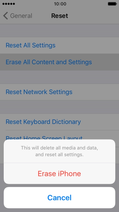Press Erase iPhone.