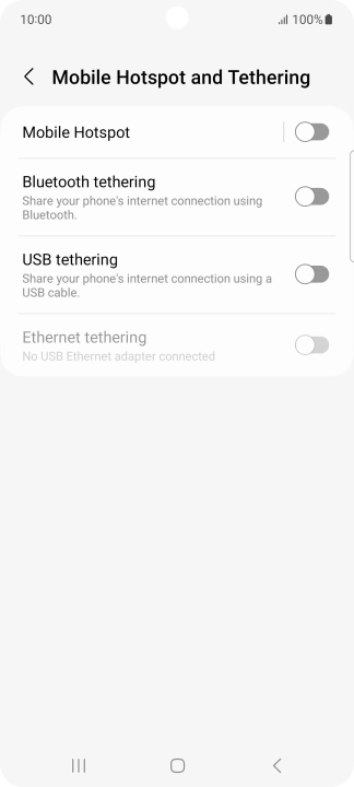Press Mobile Hotspot.