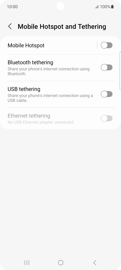 Press Mobile Hotspot.