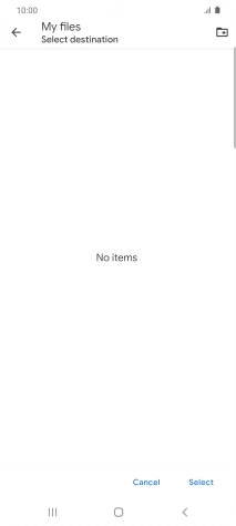 To create a new folder, press the new folder icon and follow the instructions on the screen to create a new folder.