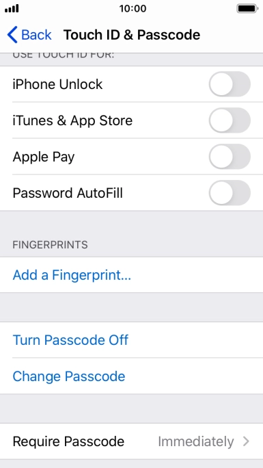 Press Turn Passcode Off and key in the phone lock code.