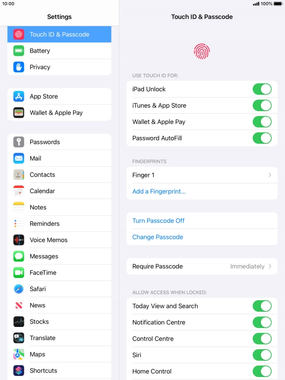 Press the indicator next to 