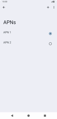 Press the field next to the data connection to activate it.