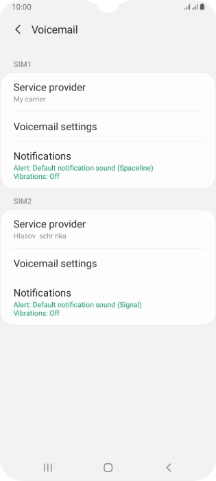 Press Voicemail settings.