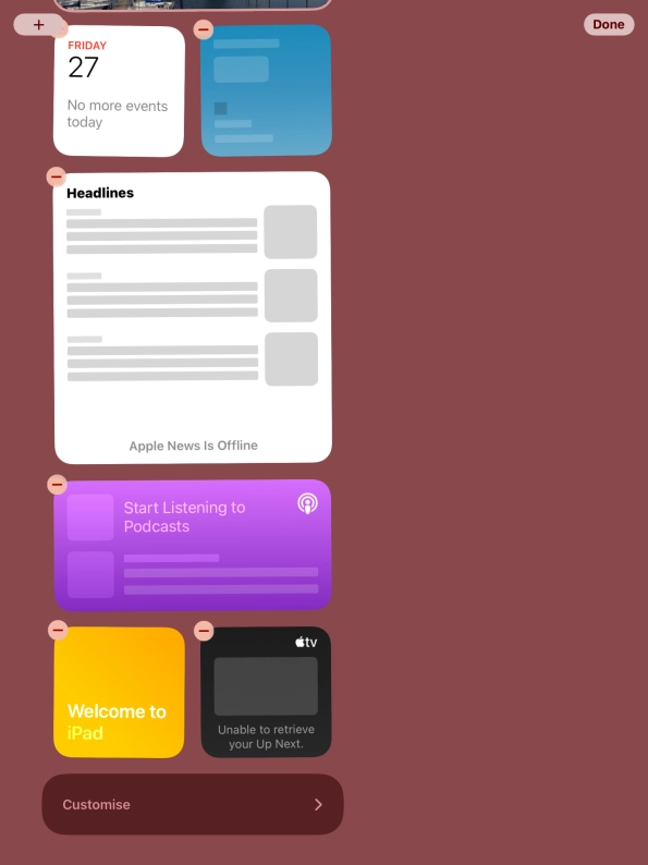 Press the remove icon.