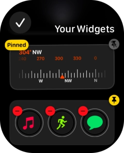 Press the unpin widget icon on the required widget to unpin it from the top of the stack. Press the unpin widget icon on the required widget to unpin it from the top of the stack.