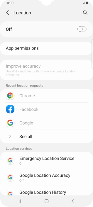 Press the indicator to turn the function on or off.