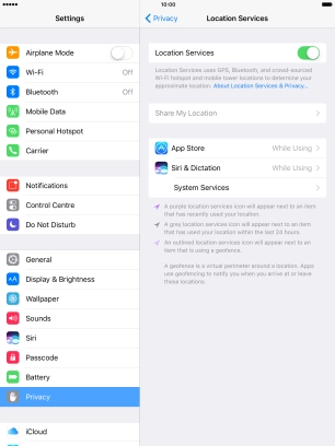 Press the required application. Press the required application.