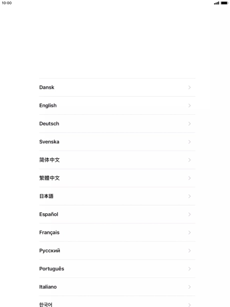 Press the required language. Press the required language.