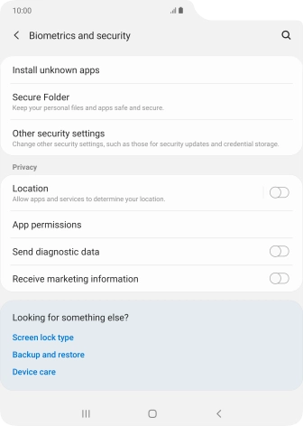 Press Other security settings.