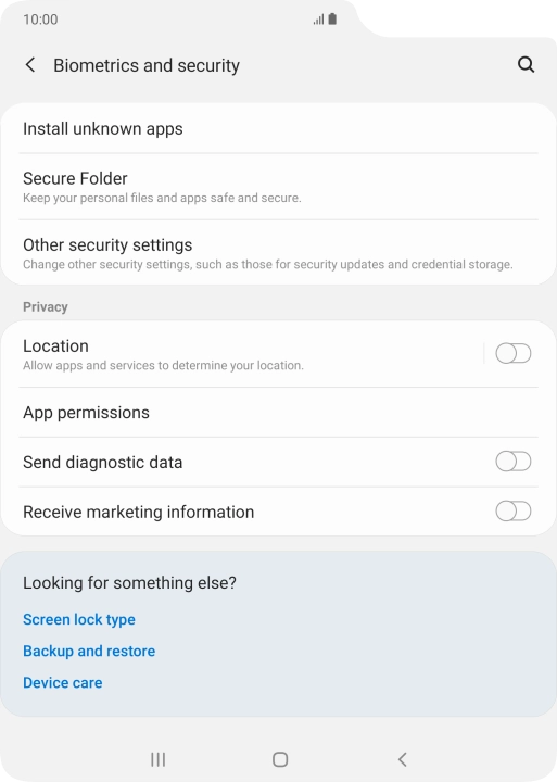 Press Other security settings.