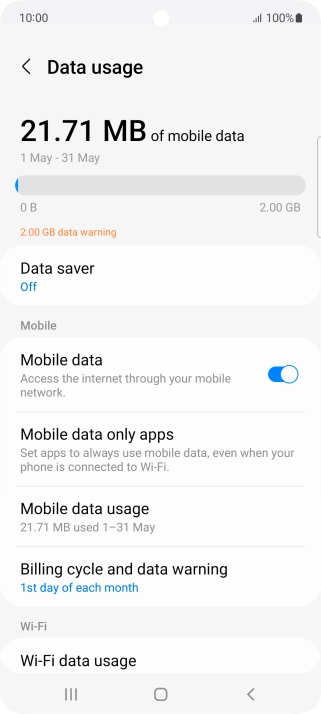 The total data usage is displayed.