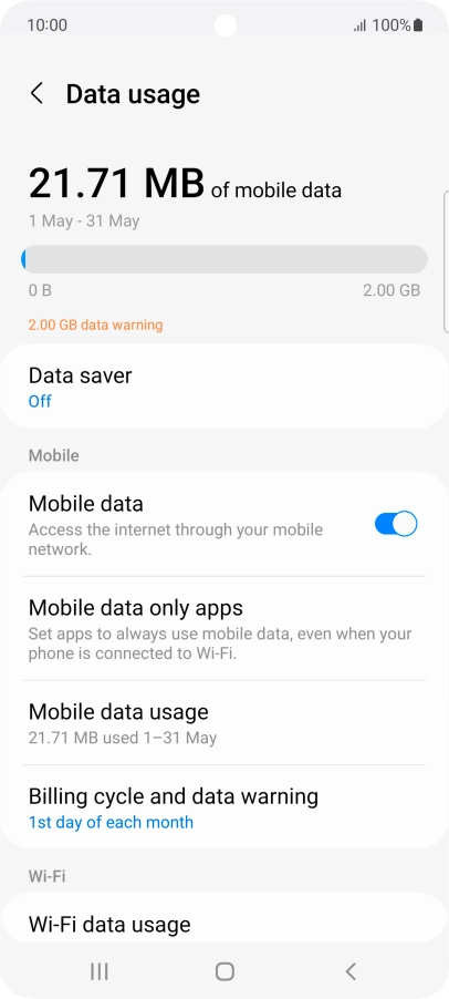 The total data usage is displayed.