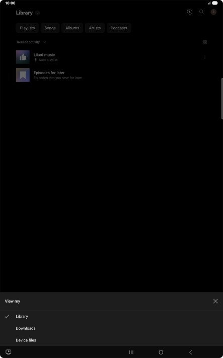 Press the required category and go to the required audio file.