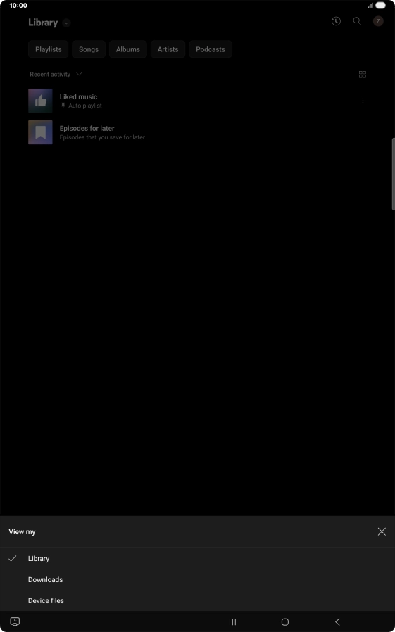 Press the required category and go to the required audio file.