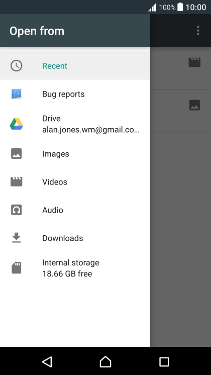 Press the required category and go to the required folder. Press the required category and go to the required folder.