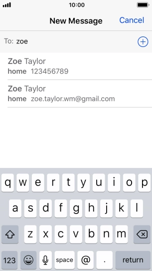 Press the required contact.